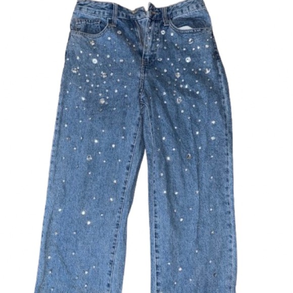 Forever 21 Denim - ⚠️ CLEARANCE 
Forever 21 Blue Wide Leg Jeans with Sparkle Accents